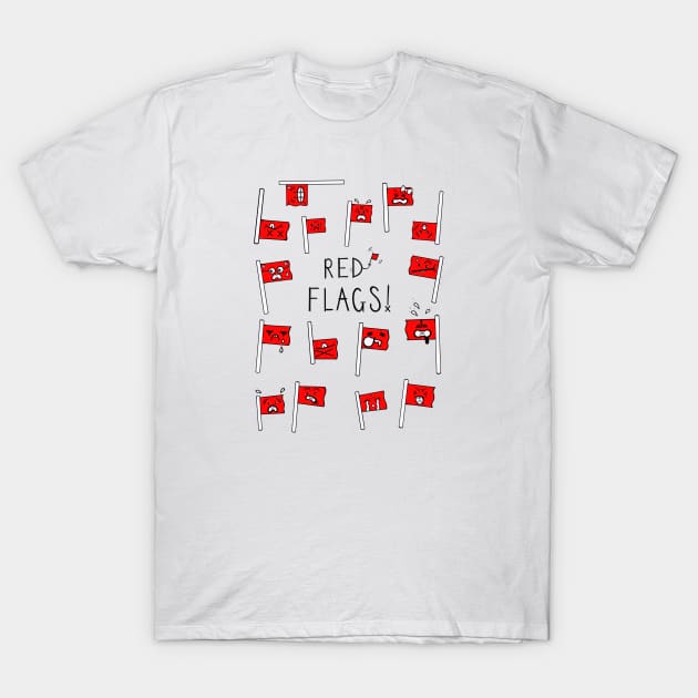 Red Flags - White Variation T-Shirt by KirstyFinnigan